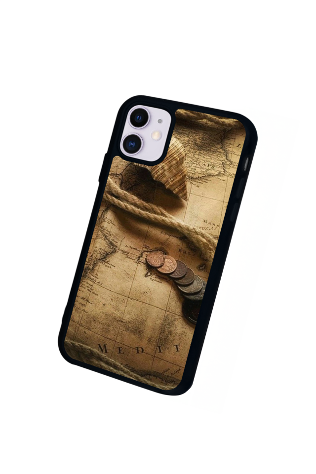 iPhone 11 Uyumlu Pusula Tasarımlı Glossy Premium Kılıf