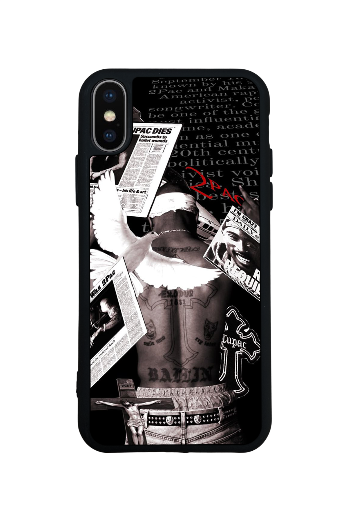 iPhone X/ XS Uyumlu Tupac Tasarımlı Glossy Premium Kılıf