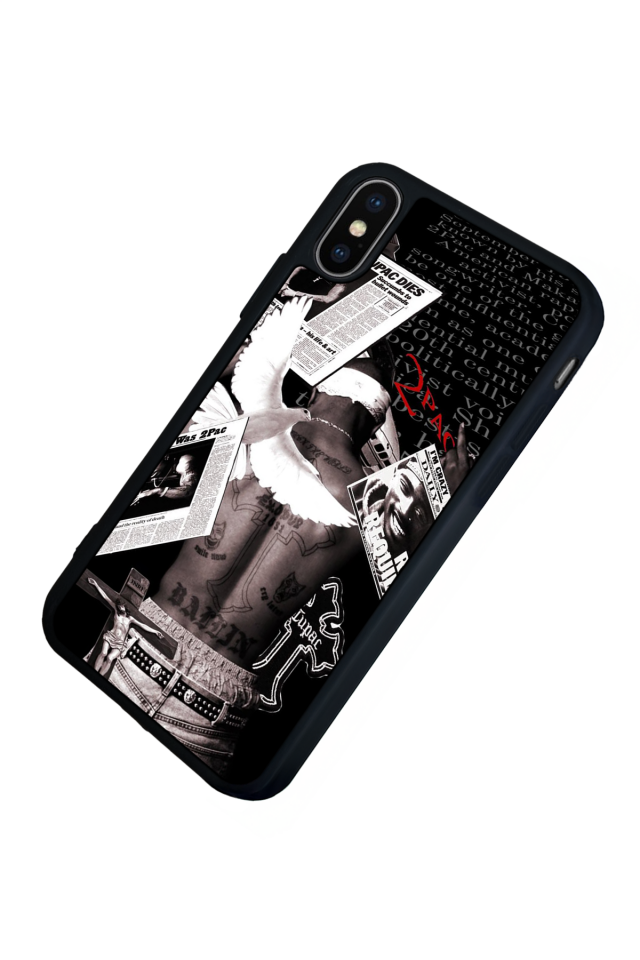 iPhone X/ XS Uyumlu Tupac Tasarımlı Glossy Premium Kılıf