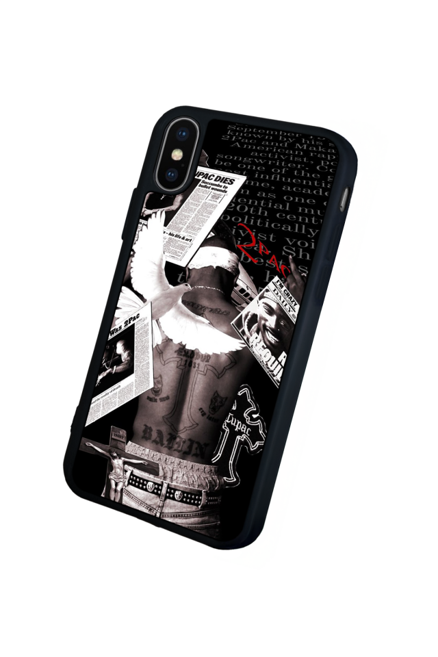iPhone X/ XS Uyumlu Tupac Tasarımlı Glossy Premium Kılıf