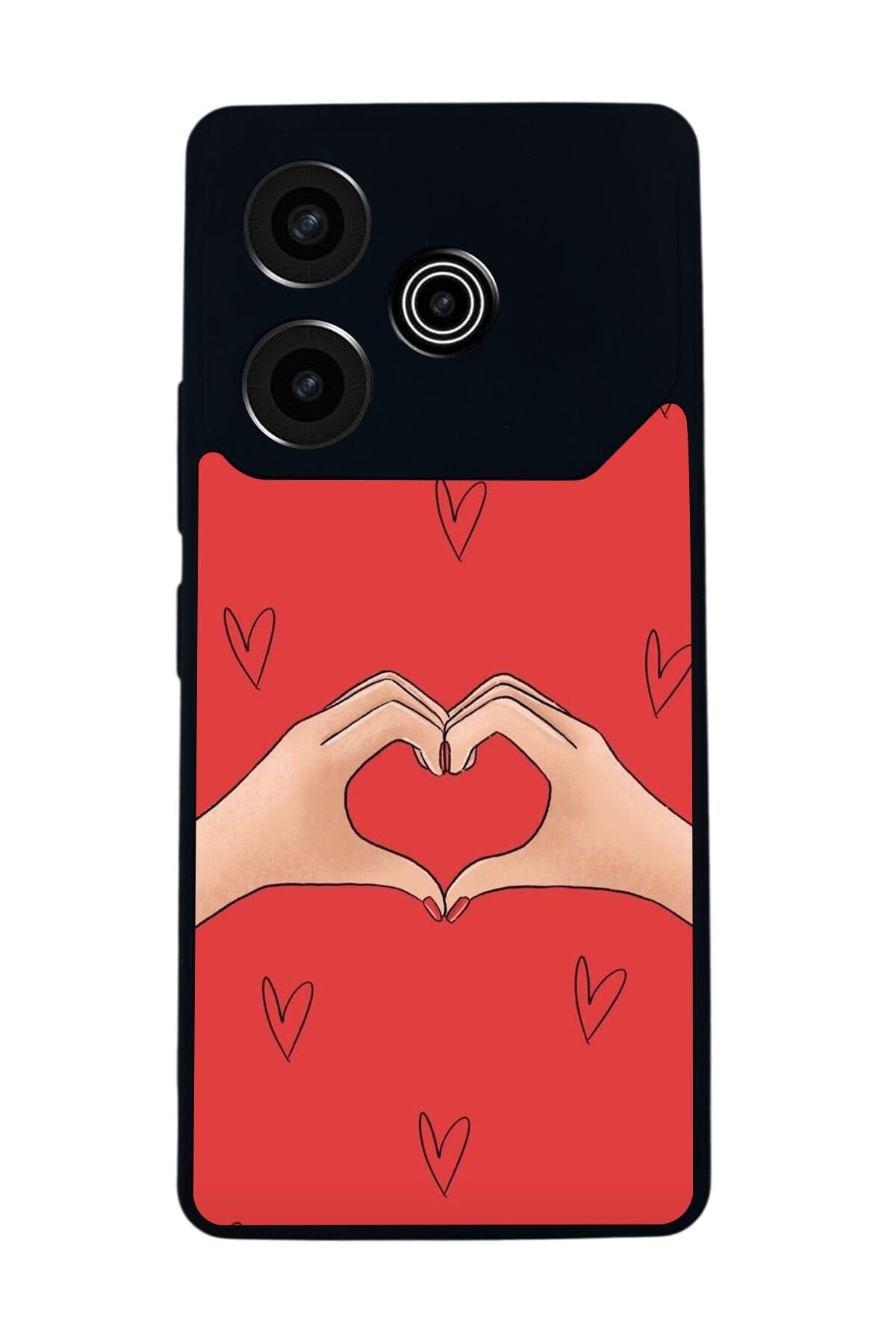 Tecno Pova 6 Uyumlu Kalp Love Tasarımlı Glossy Premium Kılıf
