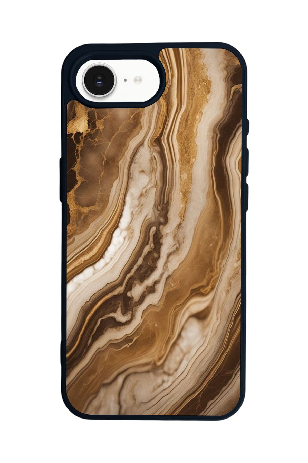 iPhone 16E Uyumlu Mermer Marble Tasarımlı Glossy Premium Kılıf
