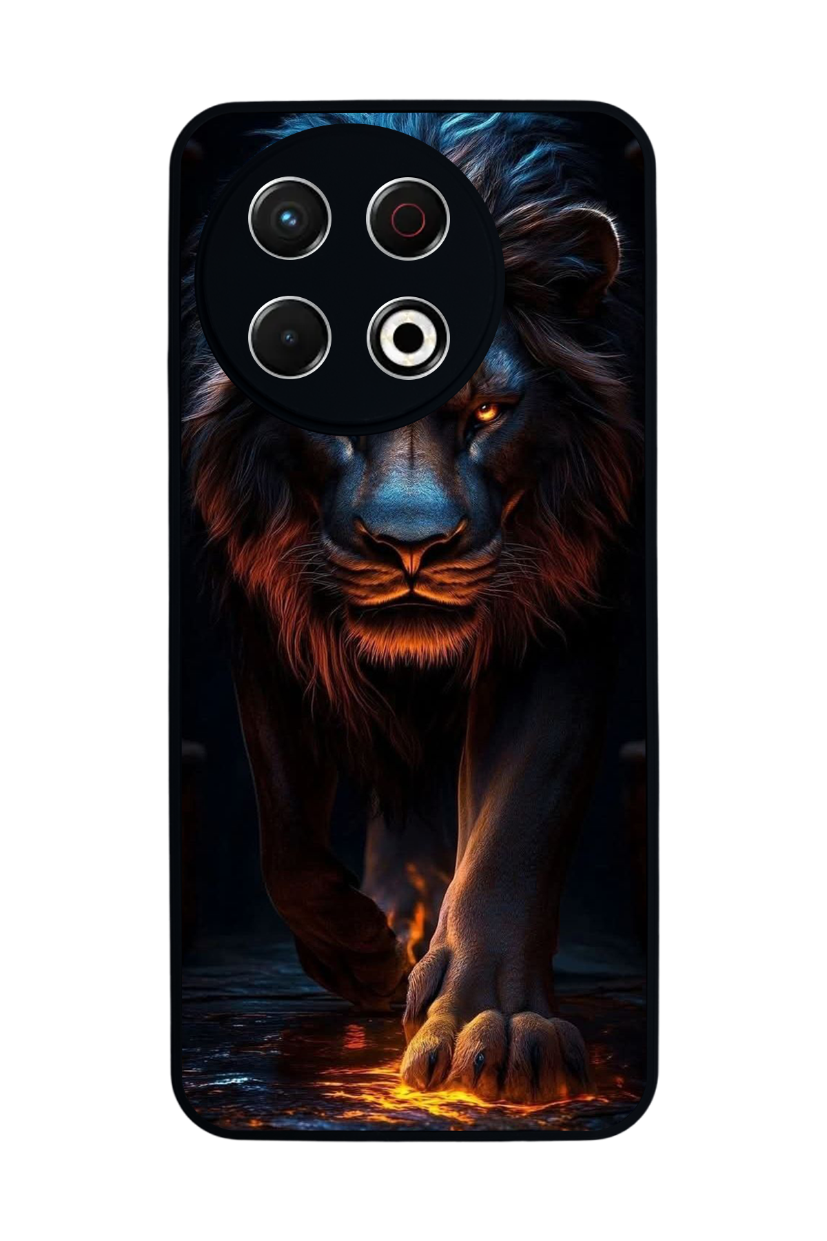 Tecno Spark 30 Pro Uyumlu Aslan Tasarımlı Glossy Premium Kılıf