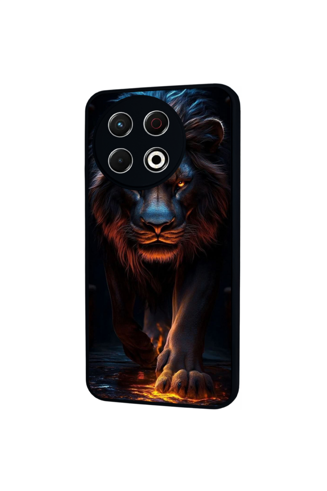 Tecno Spark 30 Pro Uyumlu Aslan Tasarımlı Glossy Premium Kılıf