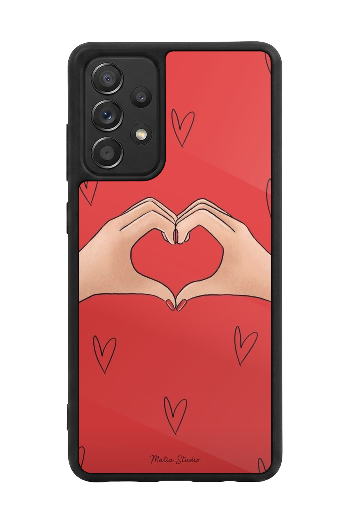 Samsung Galaxy A72 Uyumlu Kalp Love Tasarımlı Glossy Premium Kılıf