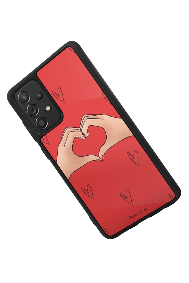 Samsung Galaxy A72 Uyumlu Kalp Love Tasarımlı Glossy Premium Kılıf