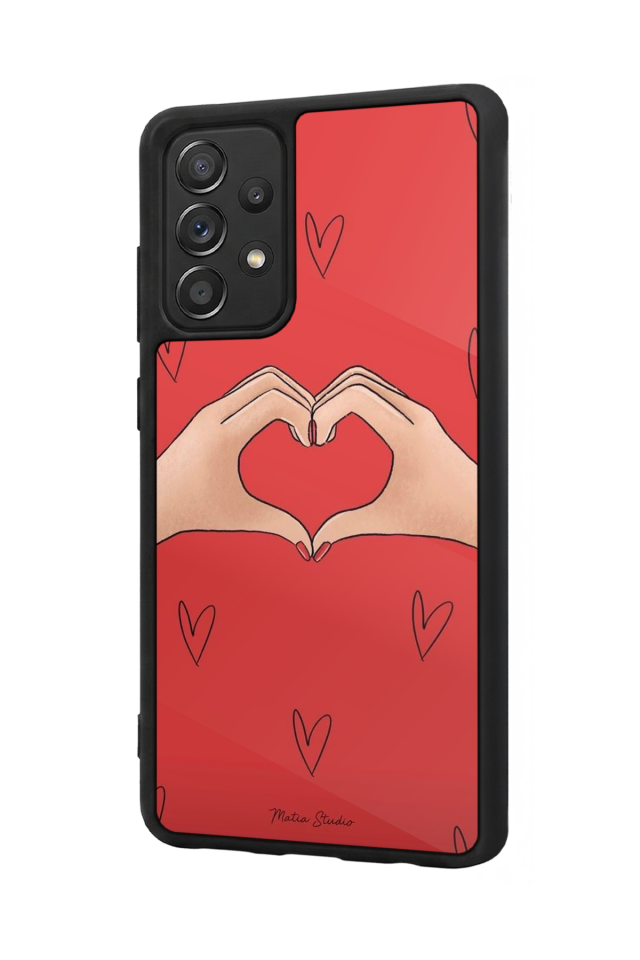 Samsung Galaxy A72 Uyumlu Kalp Love Tasarımlı Glossy Premium Kılıf