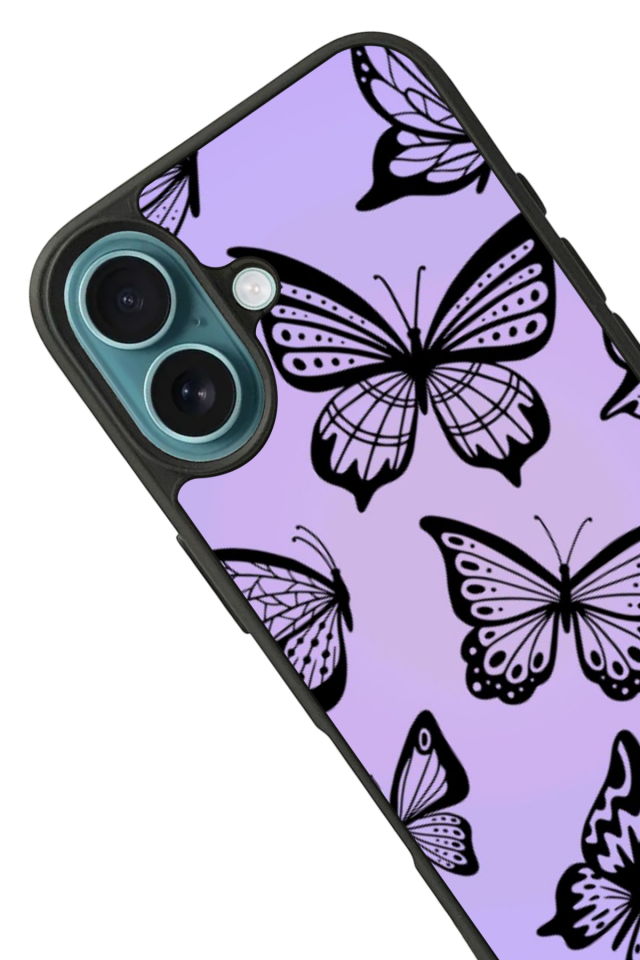 iPhone 16 Uyumlu Kelebek Tasarımlı Glossy Premium Kılıf