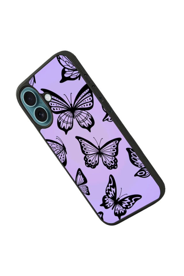 iPhone 16 Uyumlu Kelebek Tasarımlı Glossy Premium Kılıf