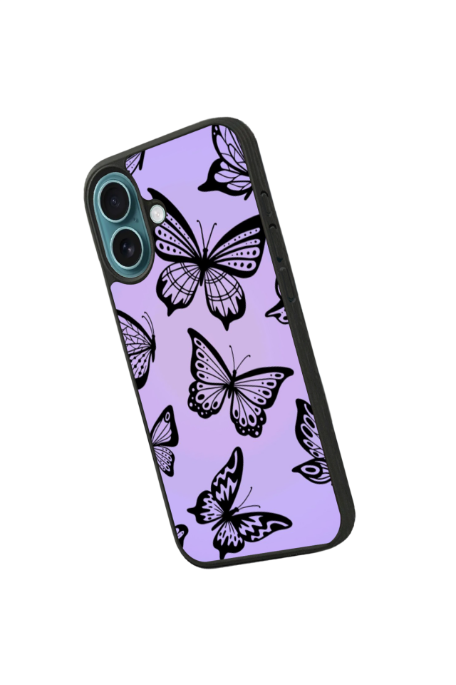 iPhone 16 Uyumlu Kelebek Tasarımlı Glossy Premium Kılıf