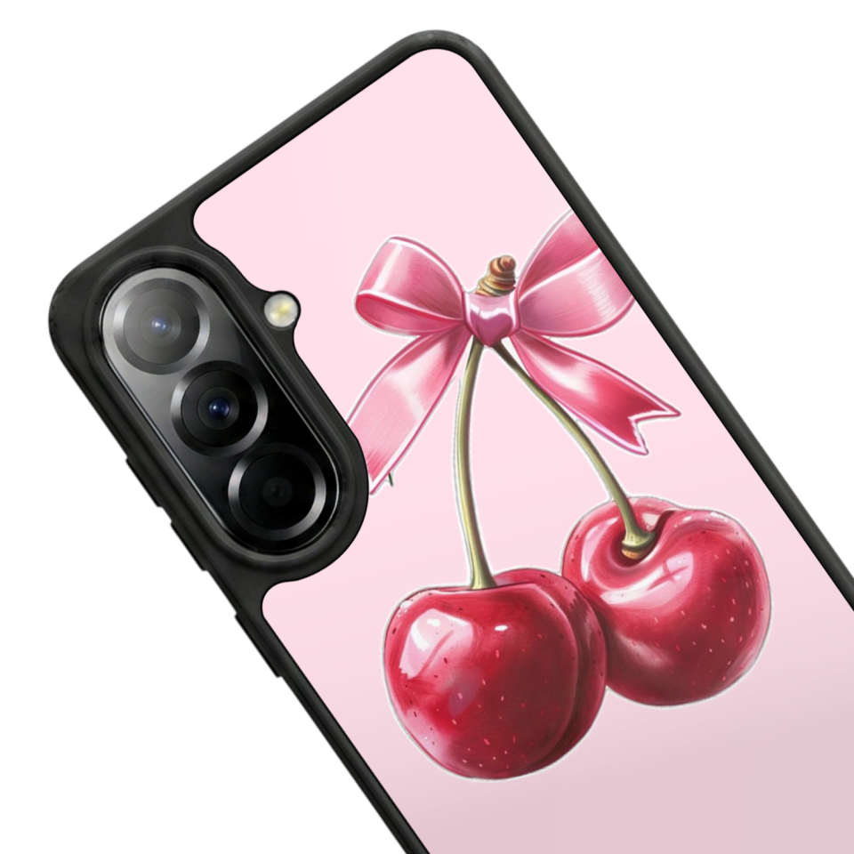 Samsung Galaxy A37 Uyumlu Kiraz Tasarımlı Glossy Premium Kılıf