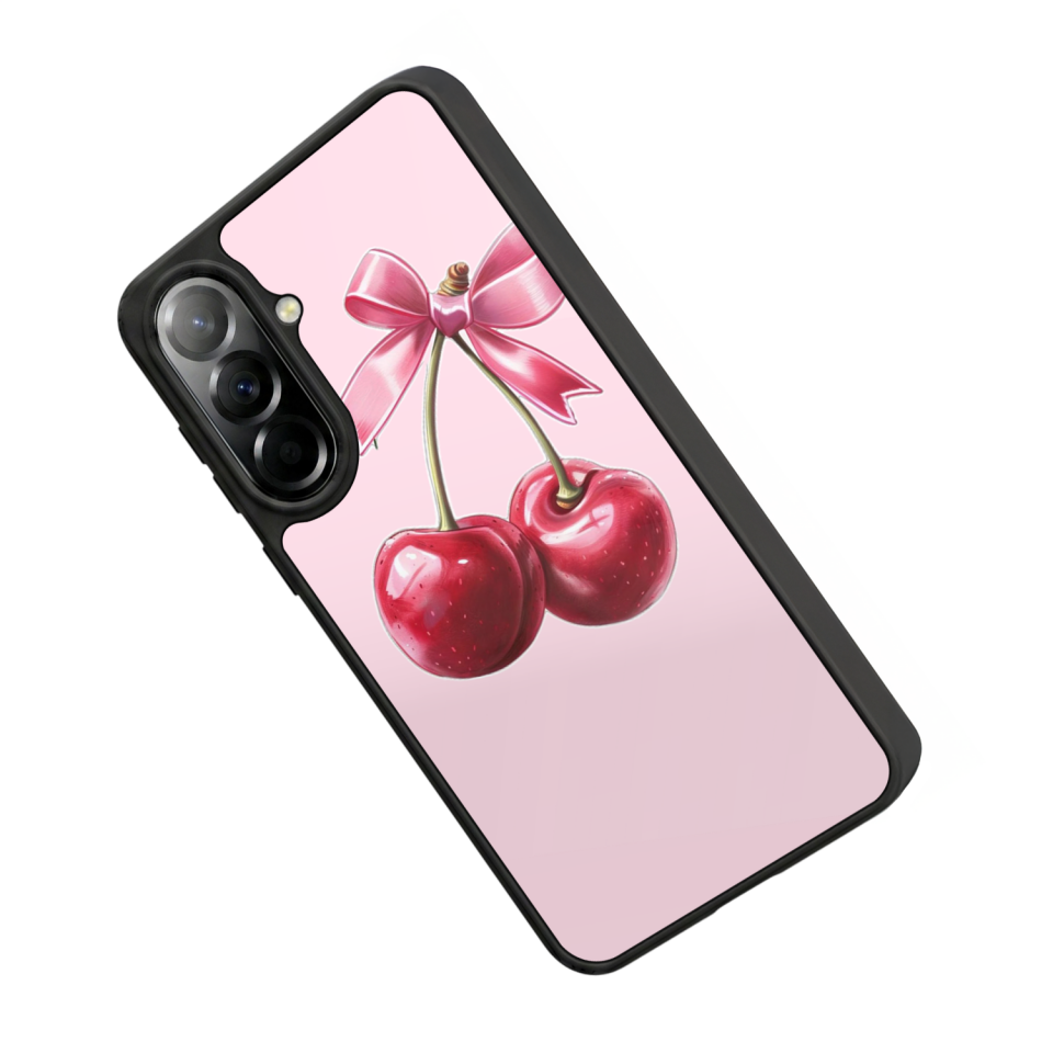 Samsung Galaxy A37 Uyumlu Kiraz Tasarımlı Glossy Premium Kılıf