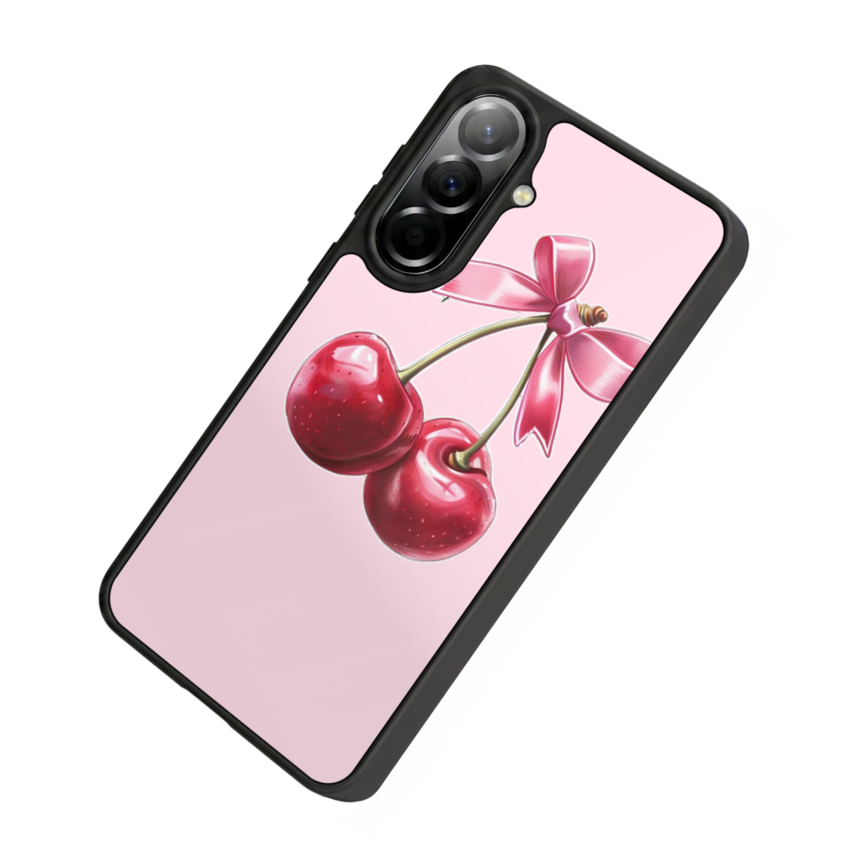 Samsung Galaxy A37 Uyumlu Kiraz Tasarımlı Glossy Premium Kılıf