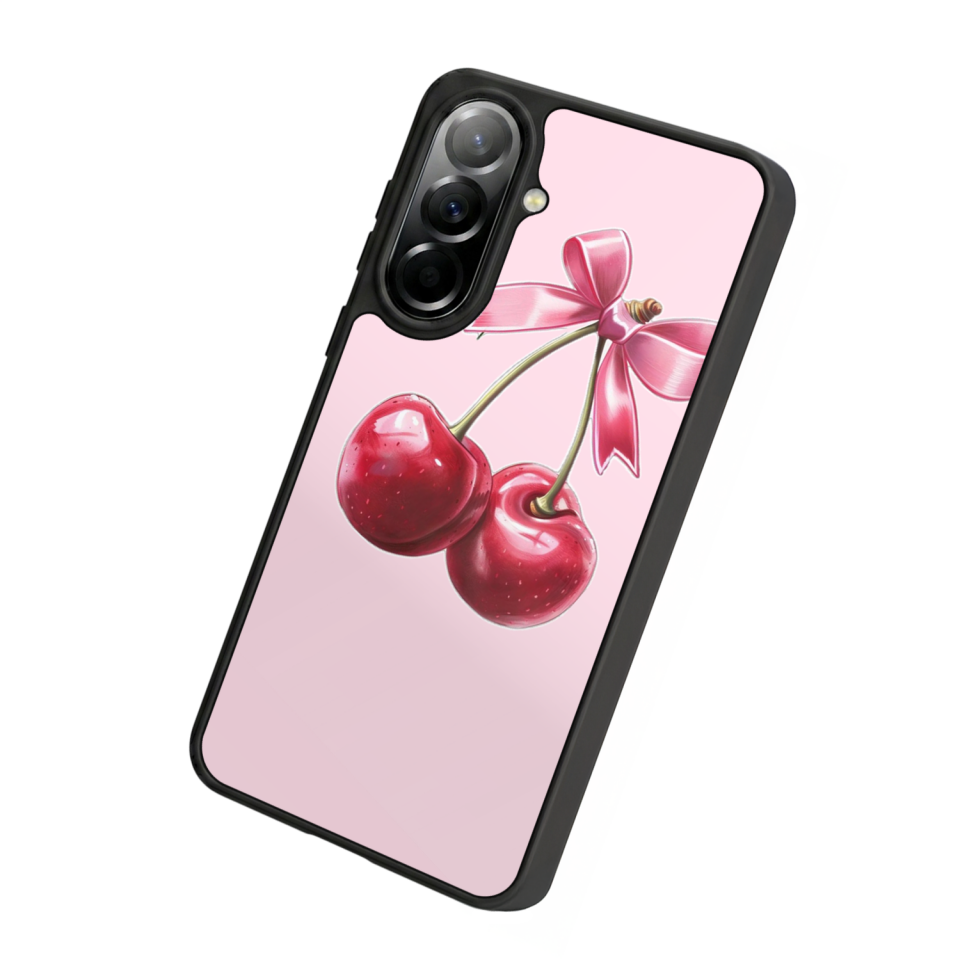 Samsung Galaxy A37 Uyumlu Kiraz Tasarımlı Glossy Premium Kılıf
