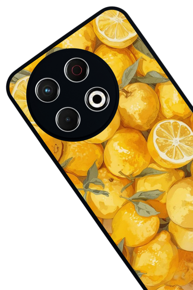 Tecno Spark 30 Pro Uyumlu Limon Tasarımlı Glossy Premium Kılıf