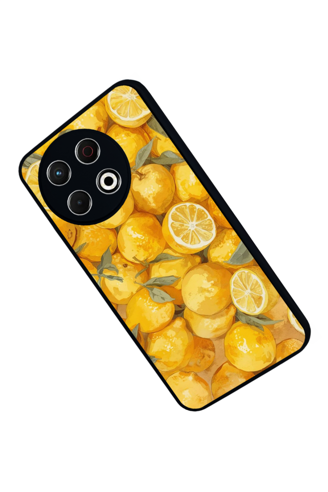 Tecno Spark 30 Pro Uyumlu Limon Tasarımlı Glossy Premium Kılıf