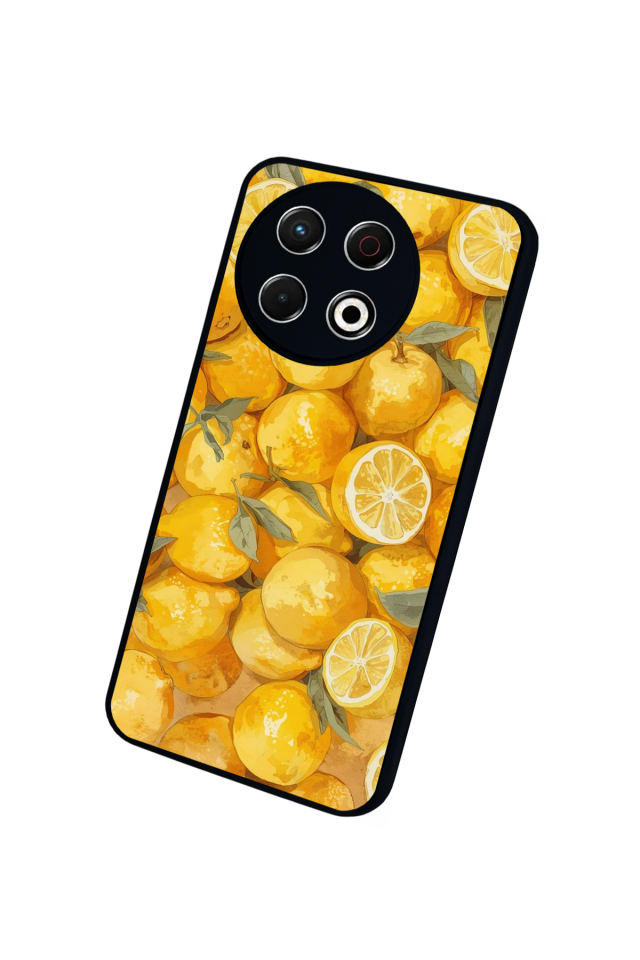 Tecno Spark 30 Pro Uyumlu Limon Tasarımlı Glossy Premium Kılıf