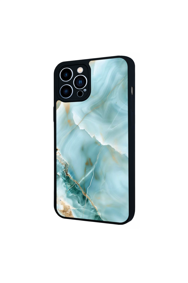 iPhone 12 Pro Max Uyumlu Mermer Marble Tasarımlı Glossy Premium Kılıf