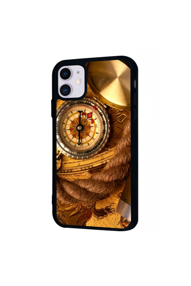 iPhone 11 Uyumlu Pusula Tasarımlı Glossy Premium Kılıf