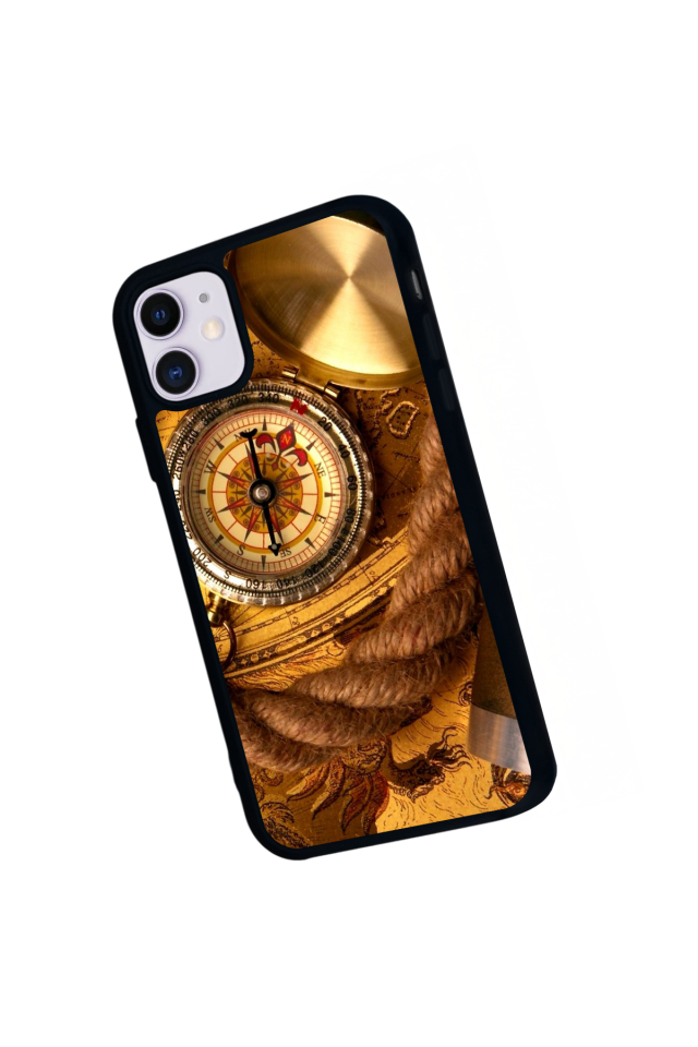 iPhone 11 Uyumlu Pusula Tasarımlı Glossy Premium Kılıf