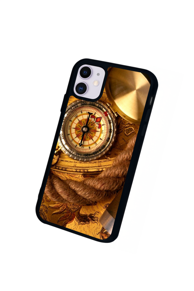 iPhone 11 Uyumlu Pusula Tasarımlı Glossy Premium Kılıf