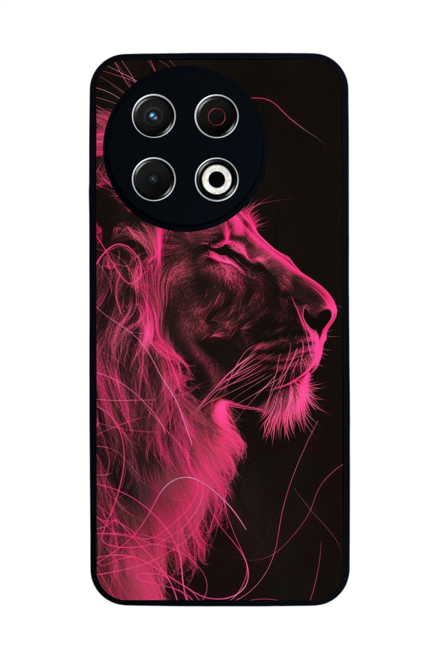 Tecno Spark 30 Pro Uyumlu Aslan Tasarımlı Glossy Premium Kılıf
