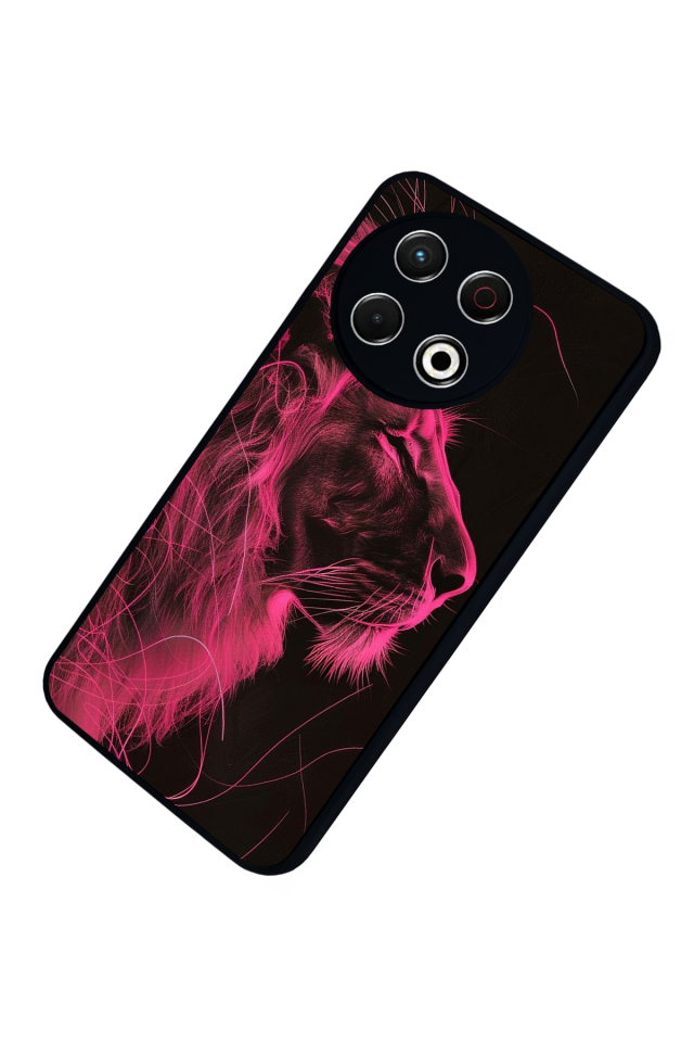 Tecno Spark 30 Pro Uyumlu Aslan Tasarımlı Glossy Premium Kılıf