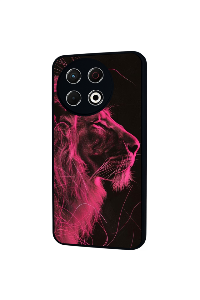Tecno Spark 30 Pro Uyumlu Aslan Tasarımlı Glossy Premium Kılıf