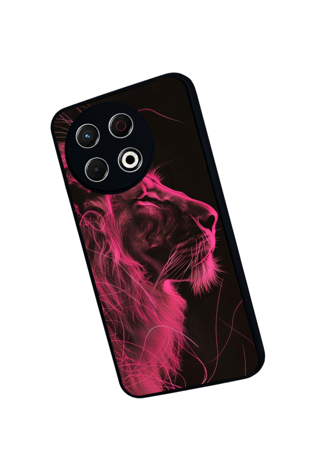 Tecno Spark 30 Pro Uyumlu Aslan Tasarımlı Glossy Premium Kılıf