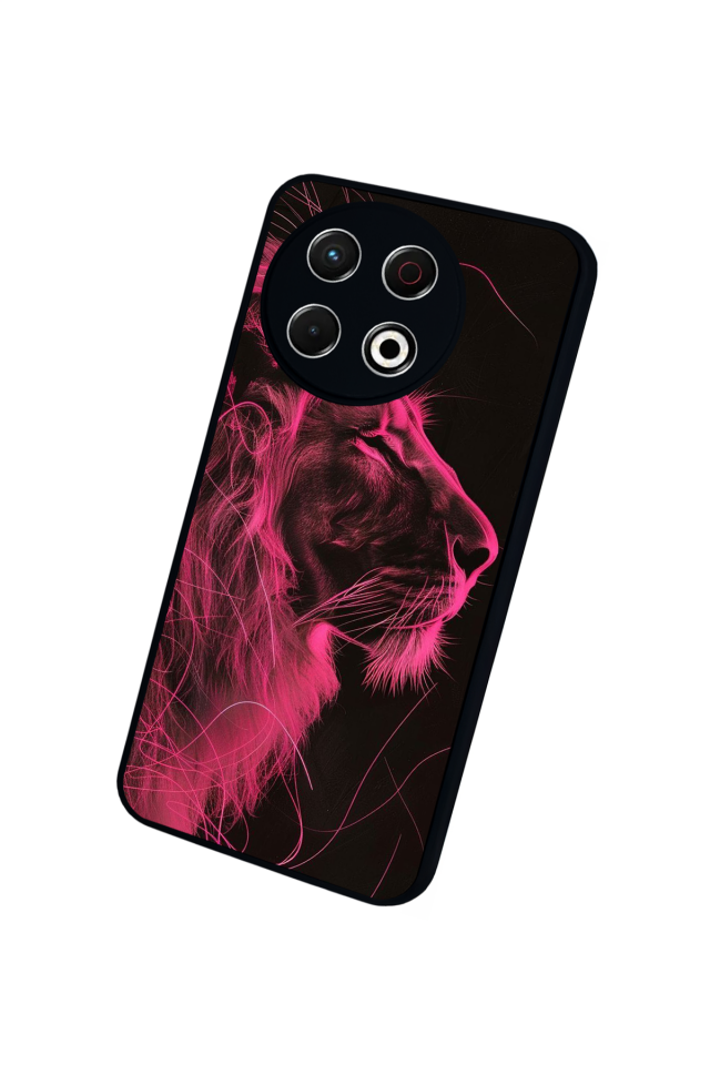 Tecno Spark 30 Pro Uyumlu Aslan Tasarımlı Glossy Premium Kılıf