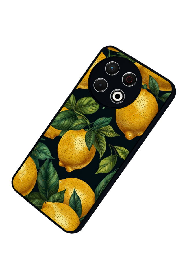 Tecno Spark 30 Pro Uyumlu Limon Tasarımlı Glossy Premium Kılıf