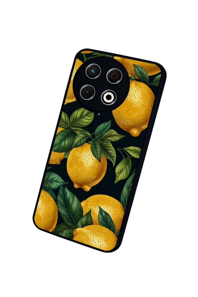 Tecno Spark 30 Pro Uyumlu Limon Tasarımlı Glossy Premium Kılıf