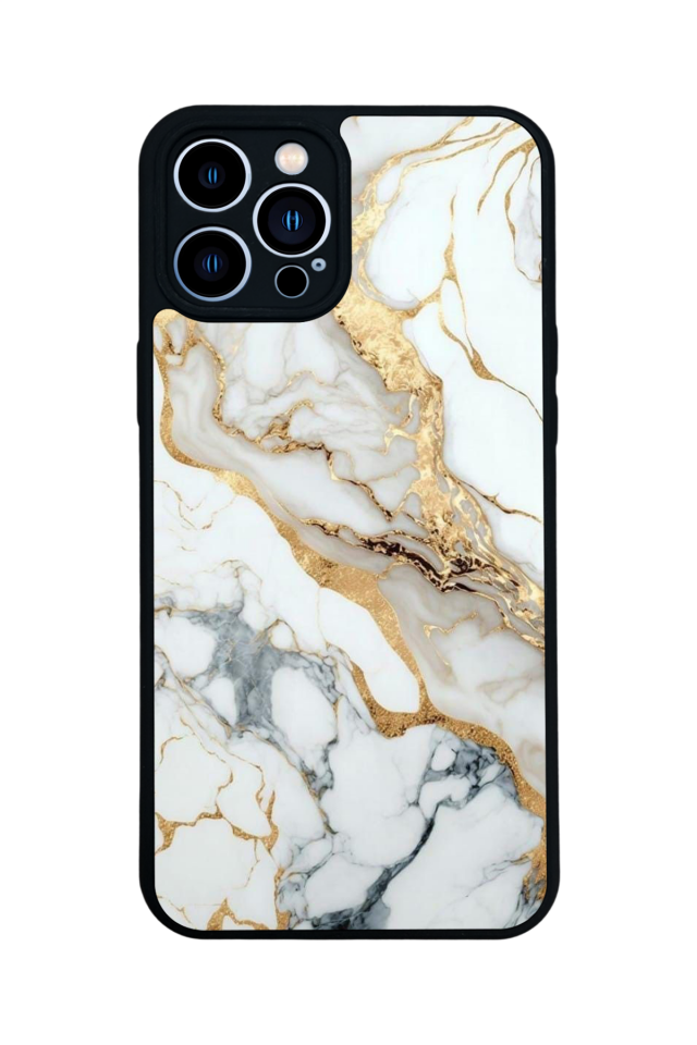iPhone 12 Pro Max Uyumlu Mermer Marble Tasarımlı Glossy Premium Kılıf