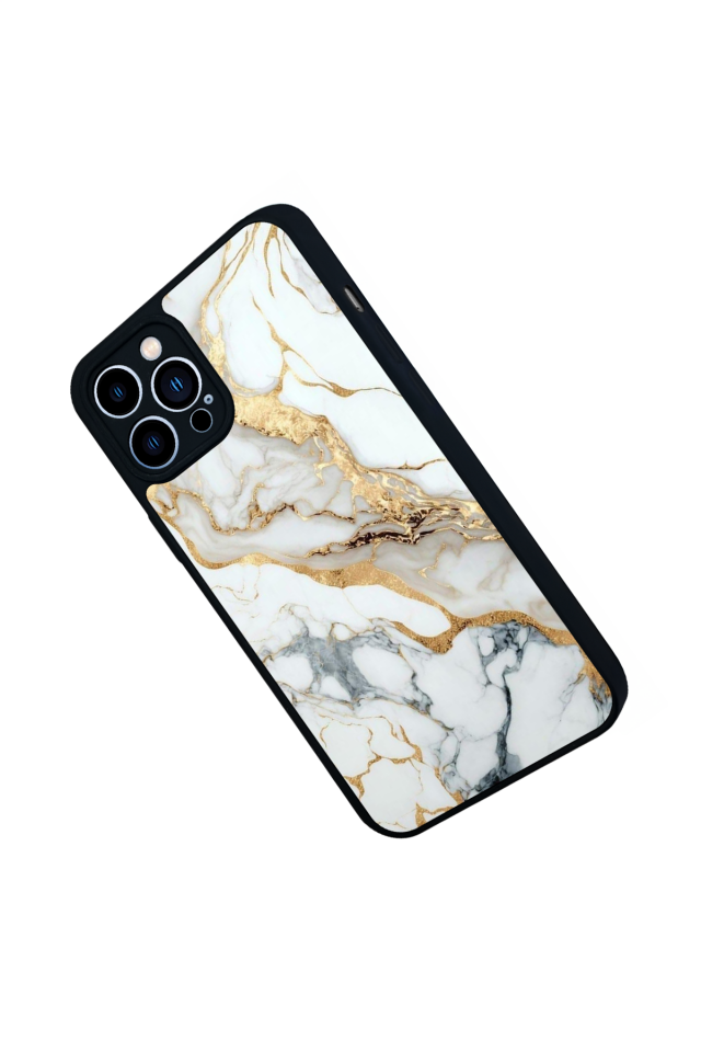 iPhone 12 Pro Max Uyumlu Mermer Marble Tasarımlı Glossy Premium Kılıf