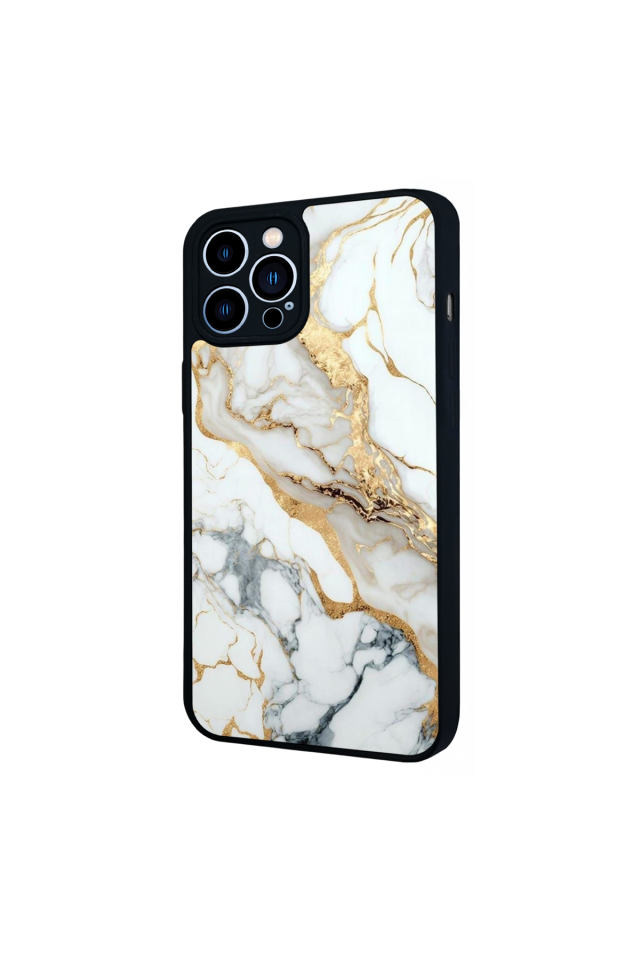 iPhone 12 Pro Max Uyumlu Mermer Marble Tasarımlı Glossy Premium Kılıf