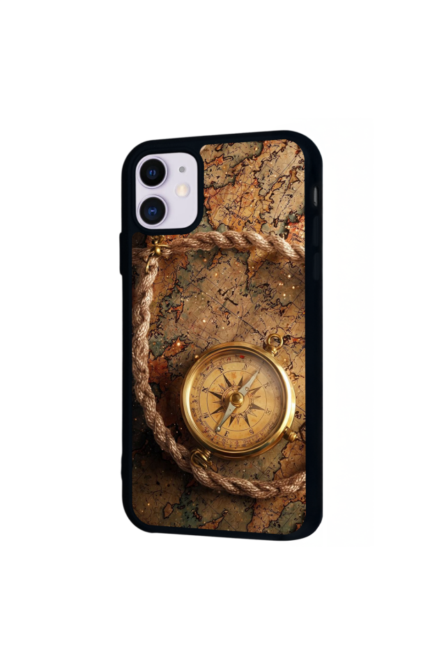 iPhone 11 Uyumlu Pusula Tasarımlı Glossy Premium Kılıf