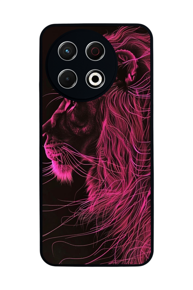 Tecno Spark 30 Pro Uyumlu Aslan Tasarımlı Glossy Premium Kılıf