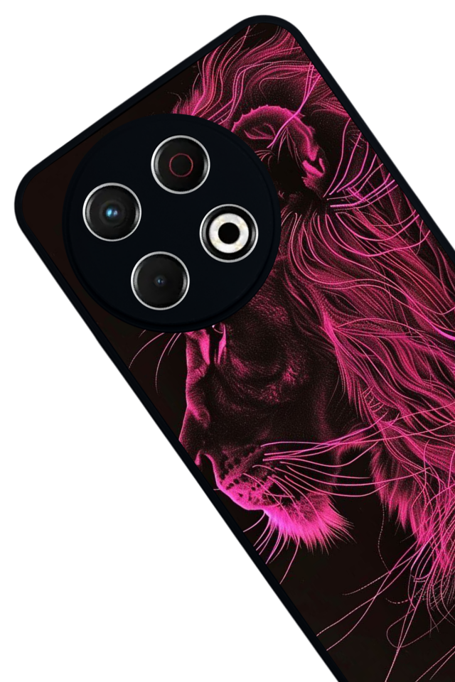 Tecno Spark 30 Pro Uyumlu Aslan Tasarımlı Glossy Premium Kılıf