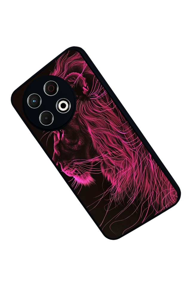 Tecno Spark 30 Pro Uyumlu Aslan Tasarımlı Glossy Premium Kılıf
