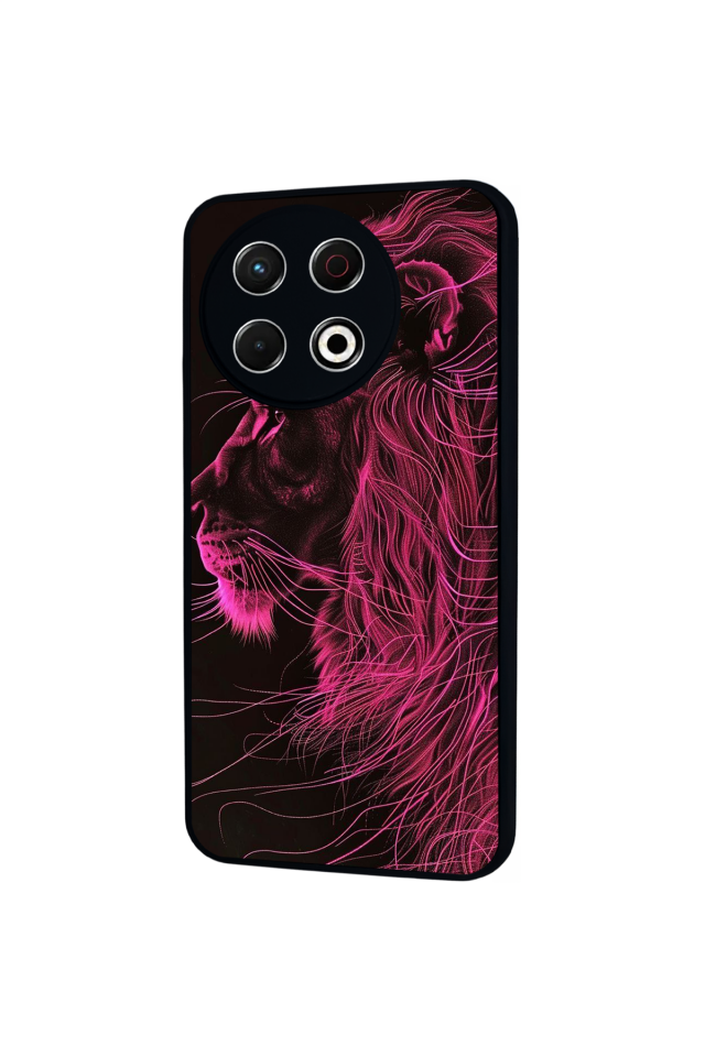 Tecno Spark 30 Pro Uyumlu Aslan Tasarımlı Glossy Premium Kılıf