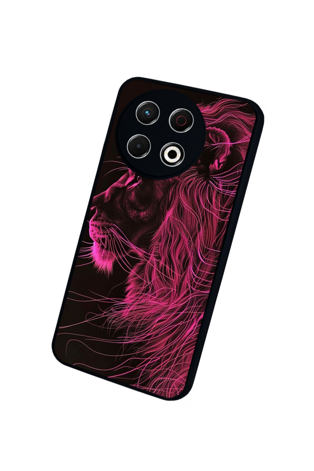 Tecno Spark 30 Pro Uyumlu Aslan Tasarımlı Glossy Premium Kılıf