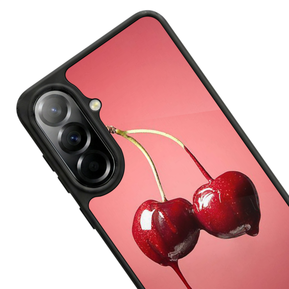 Samsung Galaxy A37 Uyumlu Kiraz Tasarımlı Glossy Premium Kılıf
