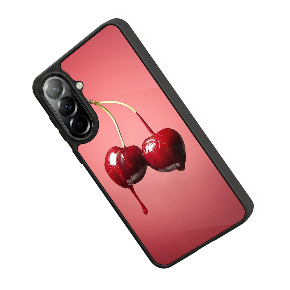 Samsung Galaxy A37 Uyumlu Kiraz Tasarımlı Glossy Premium Kılıf
