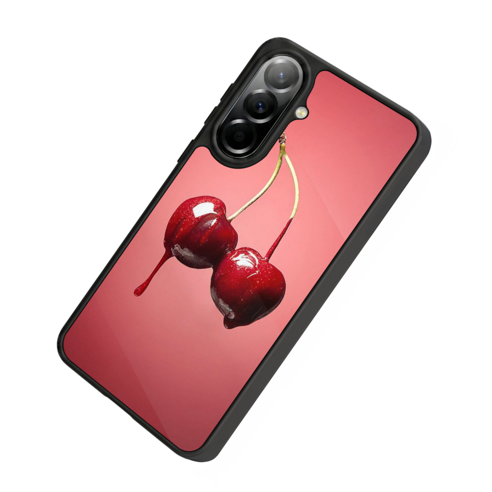 Samsung Galaxy A37 Uyumlu Kiraz Tasarımlı Glossy Premium Kılıf