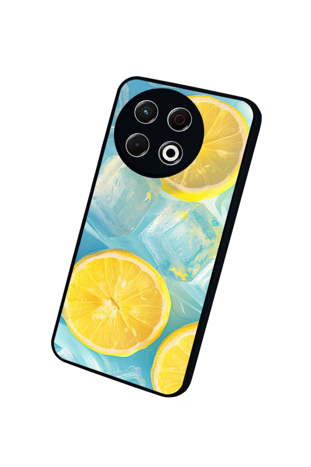 Tecno Spark 30 Pro Uyumlu Limon Tasarımlı Glossy Premium Kılıf