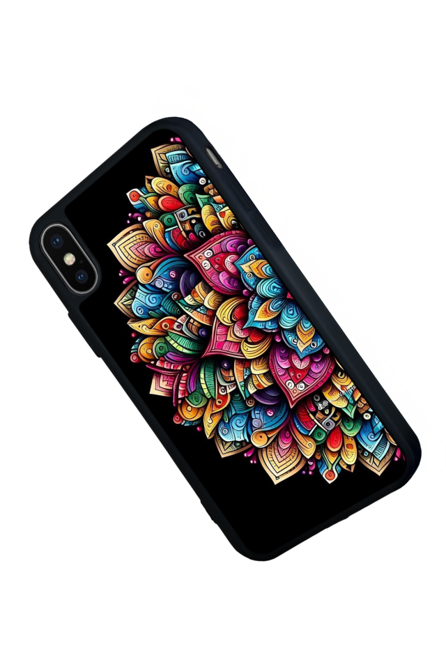 iPhone XS Max Uyumlu Mandala Tasarımlı Glossy Premium Kılıf