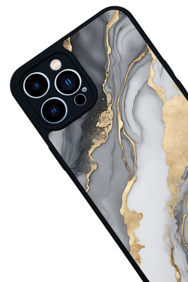 iPhone 12 Pro Max Uyumlu Mermer Marble Tasarımlı Glossy Premium Kılıf