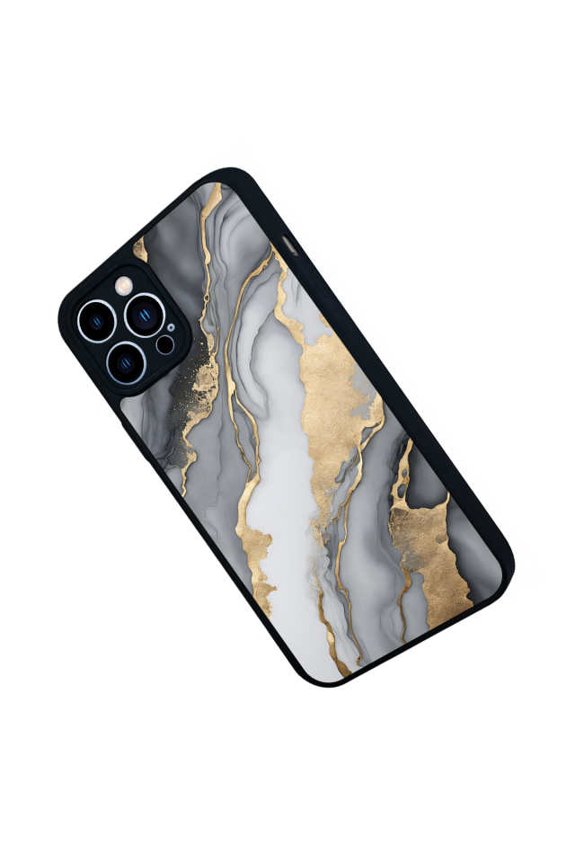 iPhone 12 Pro Max Uyumlu Mermer Marble Tasarımlı Glossy Premium Kılıf