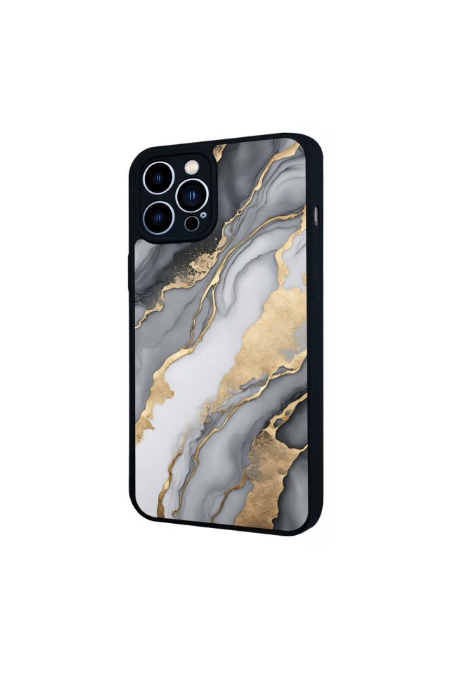 iPhone 12 Pro Max Uyumlu Mermer Marble Tasarımlı Glossy Premium Kılıf