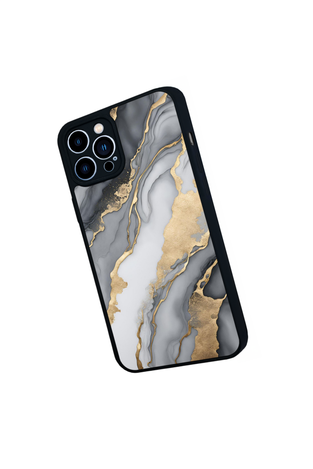 iPhone 12 Pro Max Uyumlu Mermer Marble Tasarımlı Glossy Premium Kılıf